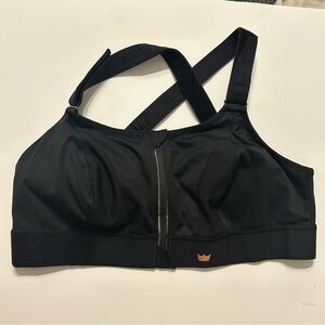 SHEFIT Ultimate Black Sports Bra with rose gold Detail